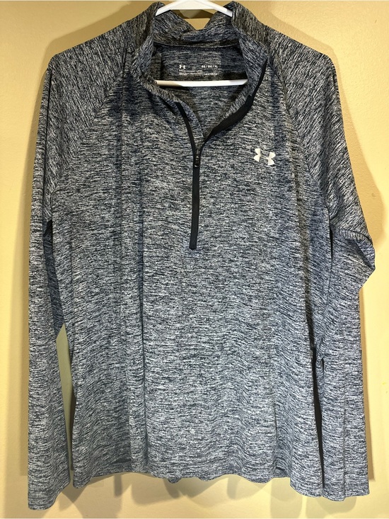 Under Armour Other - Under Armour Kid’s Heathered Navy-Gray Quarter-Zip Pullover